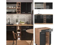 Vicco R-Line Singleküche /Goldkraft Eiche 160 cm AP Eiche ohne E-Geräte< Single-Küchen|Herde