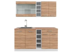 Best Vicco R-Line Singleküche Sonoma/Weiß 160 cm AP Eiche ohne E-Geräte Sonoma-Weiß