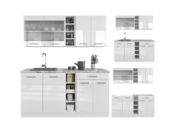 Single-Küchen|Pantryküchen<Vicco R-Line Singleküche Hochglanz/ 160 cm ohne Arbeitsplatte ohne E-Geräte