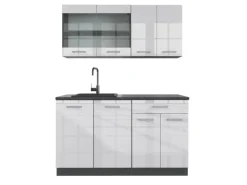Single-Küchen<Vicco R-Line Singleküche /Anthrazit 140 cm AP Anthrazit ohne E-Geräte