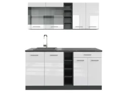 Vicco R-Line Singleküche /Anthrazit 160 cm ohne Arbeitsplatte ohne E-Geräte< Single-Küchen