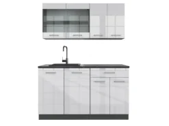 Single-Küchen<Vicco R-Line Singleküche /Anthrazit 140 cm ohne Arbeitsplatte ohne E-Geräte