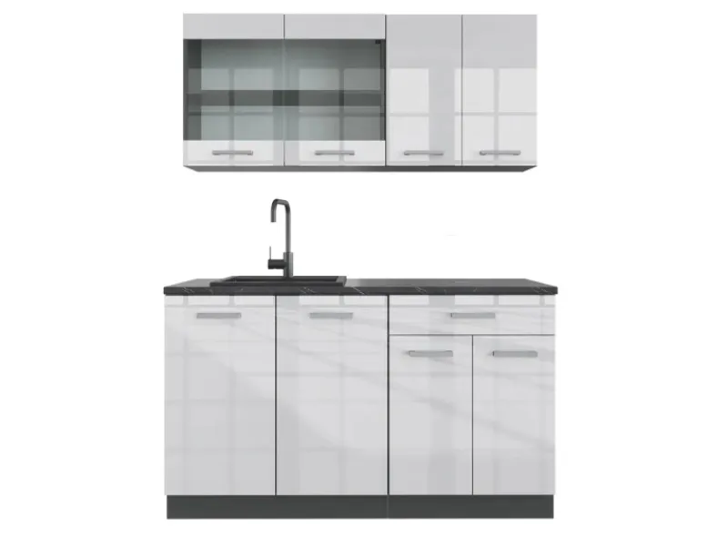 Single-Küchen<Vicco R-Line Singleküche /Anthrazit 140 cm ohne Arbeitsplatte ohne E-Geräte
