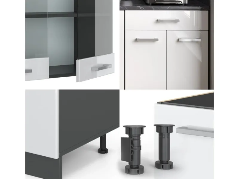 Single-Küchen<Vicco R-Line Singleküche /Anthrazit 140 cm ohne Arbeitsplatte ohne E-Geräte