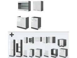 Single-Küchen<Vicco R-Line Singleküche /Anthrazit 140 cm ohne Arbeitsplatte ohne E-Geräte