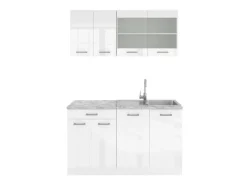 Single-Küchen<Vicco R-Line Singleküche 140 cm AP Marmor ohne E-Geräte