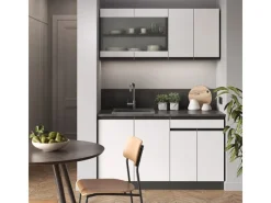 Clearance Vicco R-Line Singleküche /Anthrazit 140 cm AP Eiche ohne E-Geräte Weiß