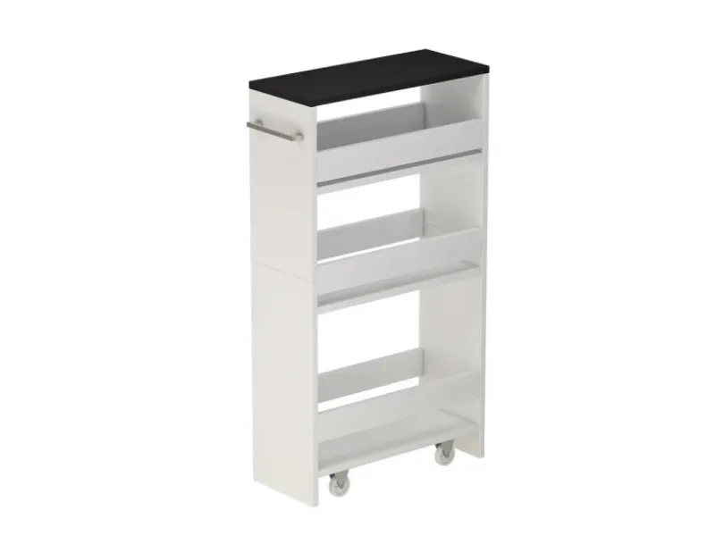 Küchenregale<Vicco Rollregal Rivo Weiß/Anthrazit 20x85 cm