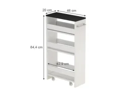 Küchenregale<Vicco Rollregal Rivo Weiß/Anthrazit 20x85 cm