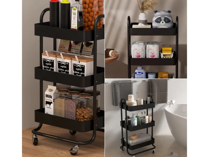 Vicco Rollregal Tron Rollbare Küchen-Minibar 46x79 cm< Küchenregale