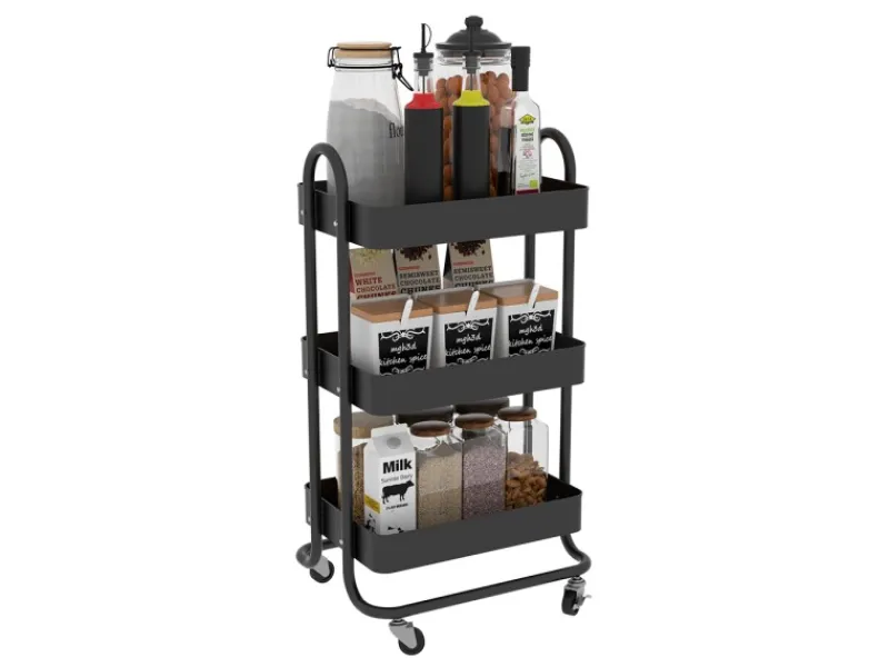 Vicco Rollregal Tron Rollbare Küchen-Minibar 46x79 cm< Küchenregale