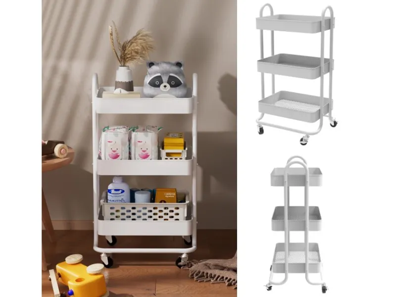Sale Vicco Rollregal Tron Rollbare Küchen-Minibar 46x79 cm Weiß
