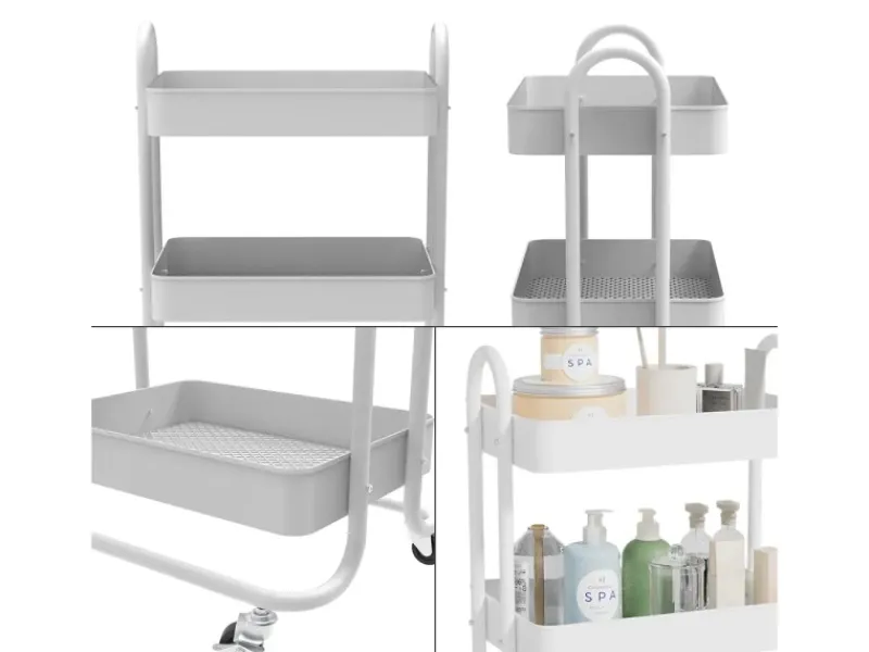 Sale Vicco Rollregal Tron Rollbare Küchen-Minibar 46x79 cm Weiß