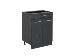 Küchenschränke<Vicco Schubladenschrank R-Line Schwarz Beton 60 cm mit Schublade ohne Arbeitsplatte