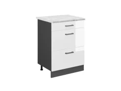 Kücheninseln<Vicco Schubladenschrank R-Line Schubladenschrank für die Küche Hochglanz 60 cm AP Marmor