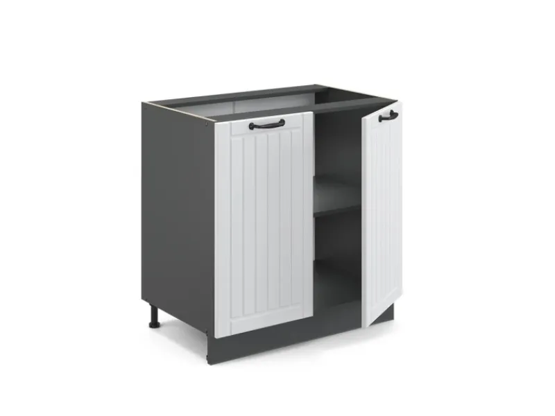 Vicco Spülenunterschrank Fame-Line Landhaus/Anthrazit 80 cm mit Regal ohne Arbeitsplatte< Küchenschränke