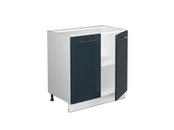 Vicco Spülenunterschrank Fame-Line Hochglanz/Weiß 80 cm mit Regal AP Marmor< Herde|Kühlschränke
