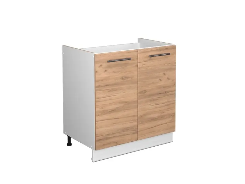 Pfannen|Küchenschränke<Vicco Spülenunterschrank Fame-Line Goldkraft /Weiß 80 cm ohne Arbeitsplatte