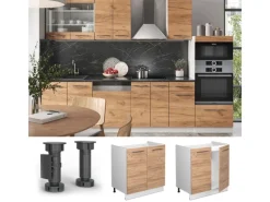 Pfannen|Küchenschränke<Vicco Spülenunterschrank Fame-Line Goldkraft /Weiß 80 cm ohne Arbeitsplatte