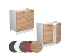 Pfannen|Küchenschränke<Vicco Spülenunterschrank Fame-Line Goldkraft /Weiß 80 cm ohne Arbeitsplatte