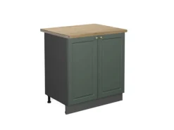 Küchenschränke<Vicco Spülenunterschrank Fame-Line Grün-Gold Landhaus/Anthrazit 80 cm AP Eiche