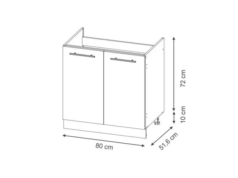 Vicco Spülenunterschrank Fame-Line Hochglanz/Anthrazit 80 cm AP Anthrazit Dunkelblau