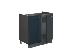 Vicco Spülenunterschrank Fame-Line Hochglanz/Anthrazit 80 cm AP Anthrazit Dunkelblau