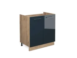 Vicco Spülenunterschrank Fame-Line Hochglanz/Goldkraft Eiche 80 cm ohne Arbeitsplatte< Einbauküchen