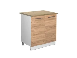 Küchenschränke<Vicco Spülenunterschrank Fame-Line Goldkraft /Weiß 80 cm mit Regal AP