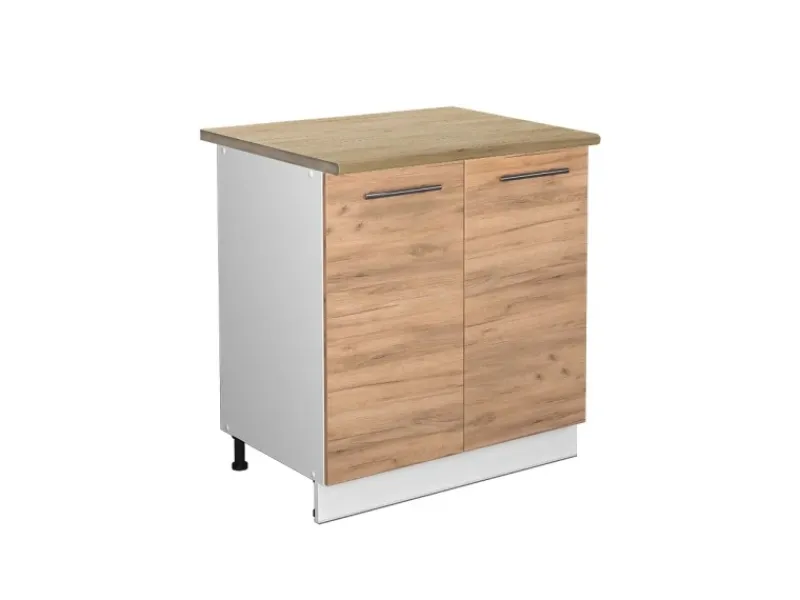Küchenschränke<Vicco Spülenunterschrank Fame-Line Goldkraft /Weiß 80 cm mit Regal AP