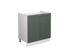 Küchenschränke<Vicco Spülenunterschrank Fame-Line Grün-Gold Landhaus/Weiß 80 cm ohne Arbeitsplatte