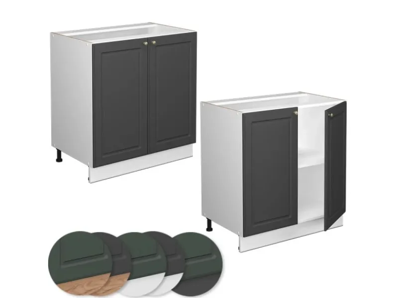 Vicco Spülenunterschrank Fame-Line -Gold/Weiß 80 cm mit Regal AP< Gefrierschränke|Kochfelder