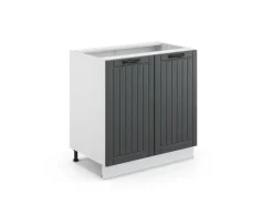 Vicco Spülenunterschrank Fame-Line Anthrazit/Weiß 80 cm mit Regal ohne Arbeitsplatte< Küchenschränke