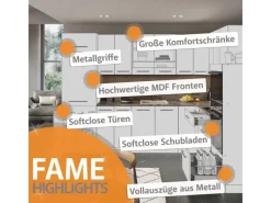 Vicco Spülenunterschrank Fame-Line Anthrazit/Weiß 80 cm mit Regal ohne Arbeitsplatte< Küchenschränke