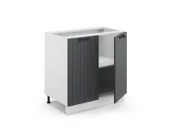 Vicco Spülenunterschrank Fame-Line Anthrazit/Weiß 80 cm mit Regal ohne Arbeitsplatte< Küchenschränke