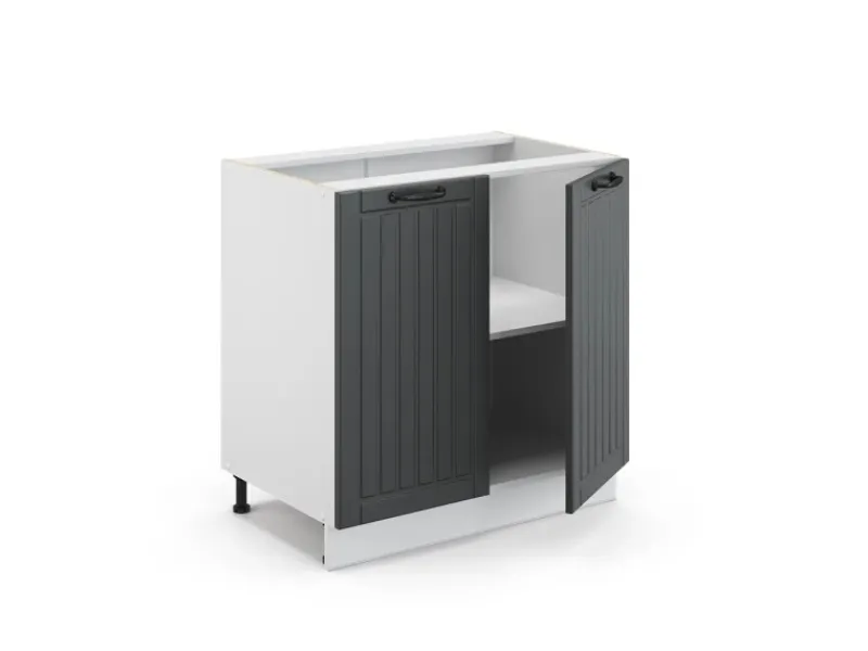 Vicco Spülenunterschrank Fame-Line Anthrazit/Weiß 80 cm mit Regal ohne Arbeitsplatte< Küchenschränke