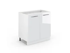 Vicco Spülenunterschrank Fame-Line Hochglanz/ 80 cm mit Regal ohne Arbeitsplatte< Küchenschränke