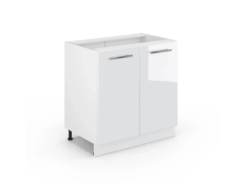 Vicco Spülenunterschrank Fame-Line Hochglanz/ 80 cm mit Regal ohne Arbeitsplatte< Küchenschränke
