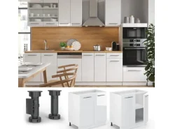 Vicco Spülenunterschrank Fame-Line Hochglanz/ 80 cm mit Regal ohne Arbeitsplatte< Küchenschränke