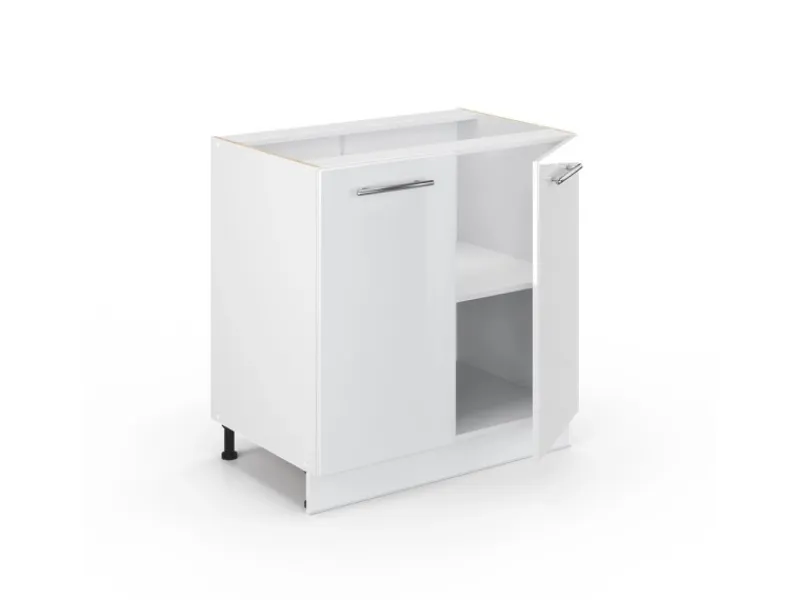Vicco Spülenunterschrank Fame-Line Hochglanz/ 80 cm mit Regal ohne Arbeitsplatte< Küchenschränke