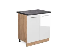 Vicco Spülenunterschrank Fame-Line Hochglanz/Goldkraft Eiche 80 cm AP Anthrazit< Küchenschränke