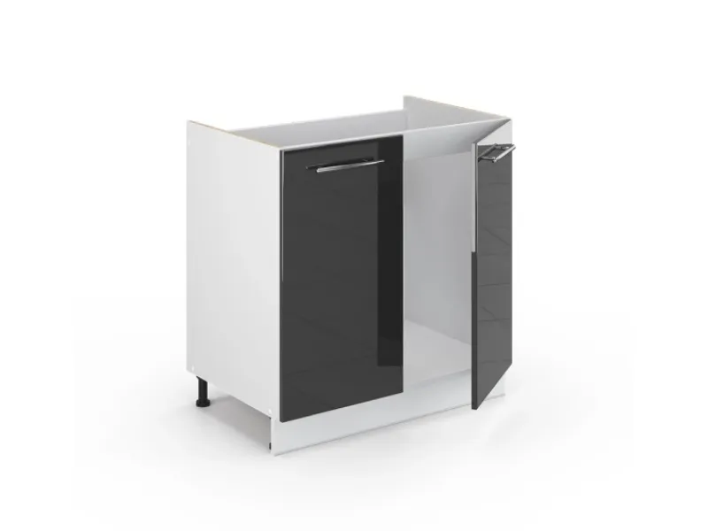 Vicco Spülenunterschrank Fame-Line Hochglanz/Weiß 80 cm ohne Arbeitsplatte< Küchenschränke