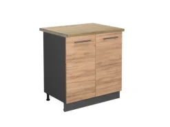 Kücheninseln|Küchenschränke<Vicco Spülenunterschrank Fame-Line Goldkraft /Anthrazit 80 cm AP