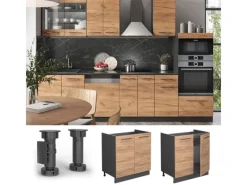 Kücheninseln|Küchenschränke<Vicco Spülenunterschrank Fame-Line Goldkraft /Anthrazit 80 cm AP