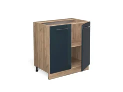 Küchenschränke|Einbauküchen<Vicco Spülenunterschrank Fame-Line Hochglanz/Goldkraft Eiche 80 cm mit Regal ohne Arbeitsplatte