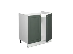 Küchenschränke<Vicco Spülenunterschrank Fame-Line Grün-Gold Landhaus/Weiß 80 cm AP Eiche