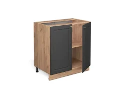 Pantryküchen|Küchenschränke<Vicco Spülenunterschrank Fame-Line -Gold/Goldkraft Eiche 80 cm mit Regal ohne Arbeitsplatte