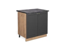 Küchenschränke<Vicco Spülenunterschrank Fame-Line -Gold/Goldkraft Eiche 80 cm mit Regal AP