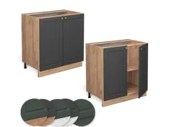 Küchenschränke<Vicco Spülenunterschrank Fame-Line -Gold/Goldkraft Eiche 80 cm mit Regal AP