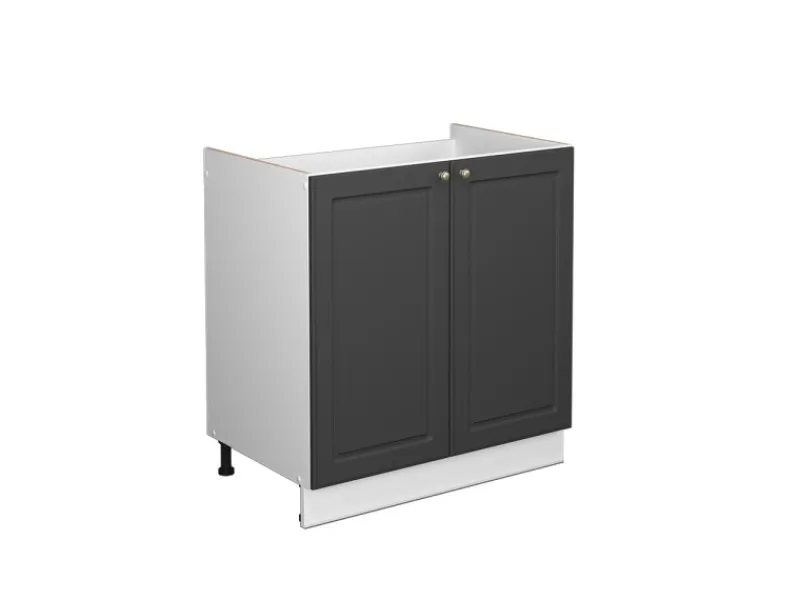 Vicco Spülenunterschrank Fame-Line -Gold/Weiß 80 cm ohne Arbeitsplatte< Küchenschränke|Einbauküchen